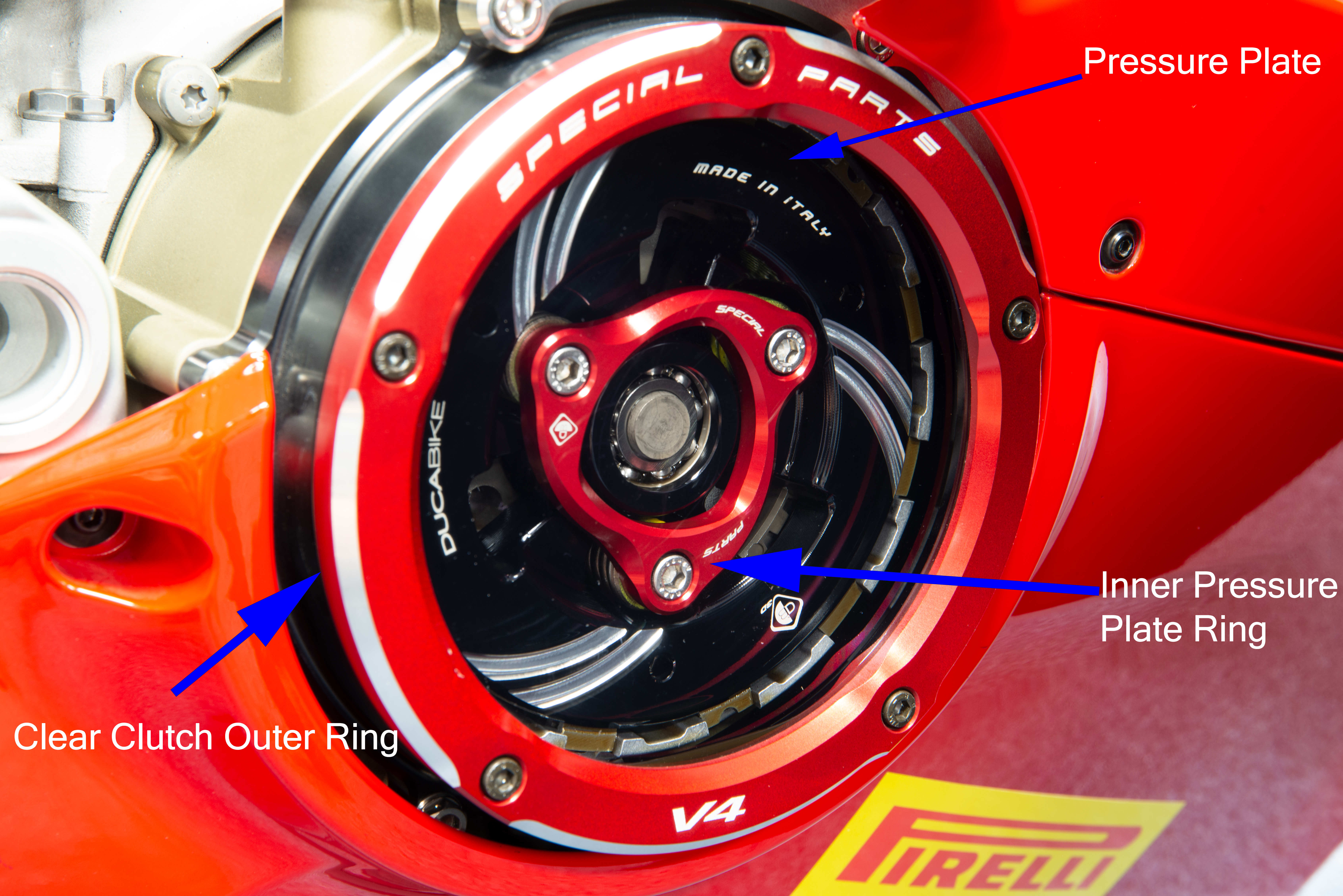 anatomy of a ducabike clear clutch cover panigale monster diavel hypermotard